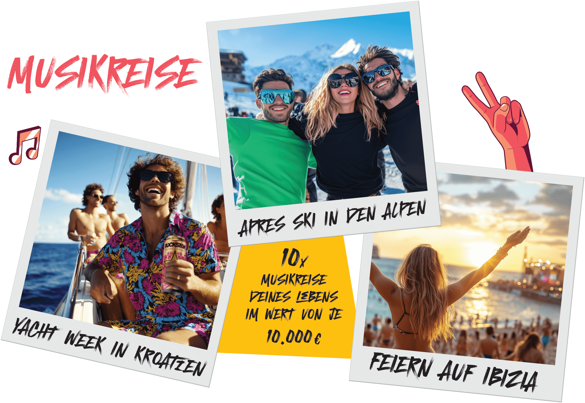Musikreise - Yacht week in Kroatien, Apes Ski in den Alpen oder feiern auf Ibiza